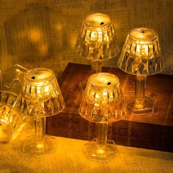 Diamond Cut Mini Crystal Table Lamps